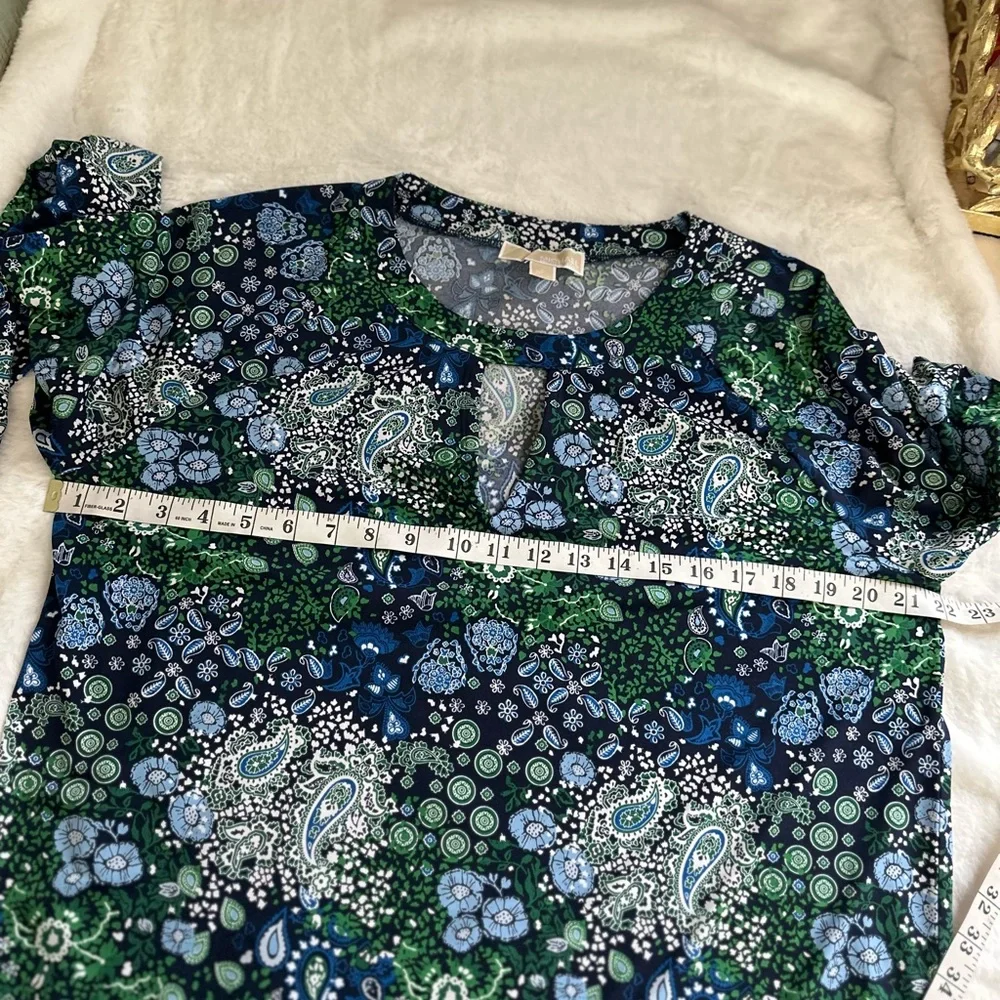 Michael Kors Blue and Green Floral  Top #tometogirl Fmedtersnean #summer